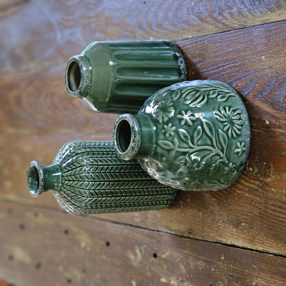 Forest Green Vase Set