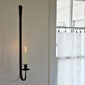 Blacksmith Long Iron Taper Candle Sconce