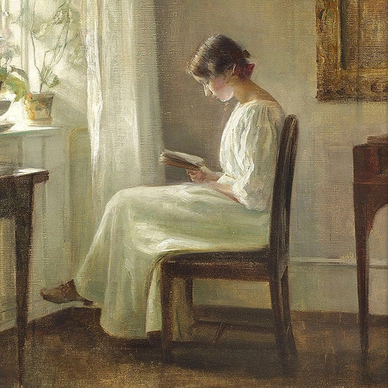 Portrait of Woman Reading Art Print