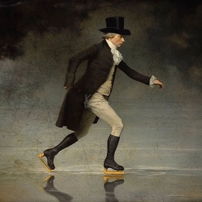 Portrait of Victorian Man Skating Art Print