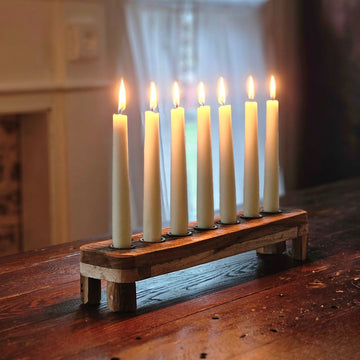Reclaimed Wood Taper Candle Centerpiece