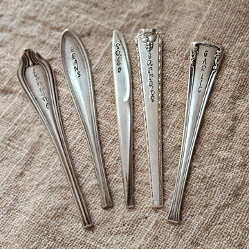 Vintage Serveware Stem Plant Markers, Set of Five