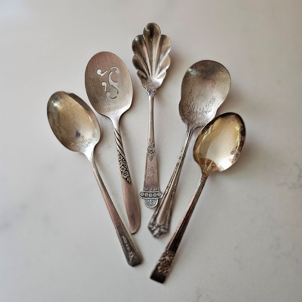 Vintage Sugar Spoons, Set of Five