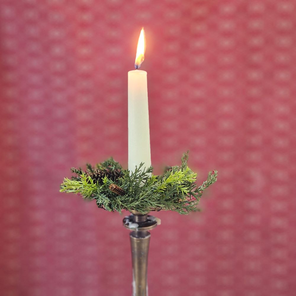 Winter Green Pine Candle Ring