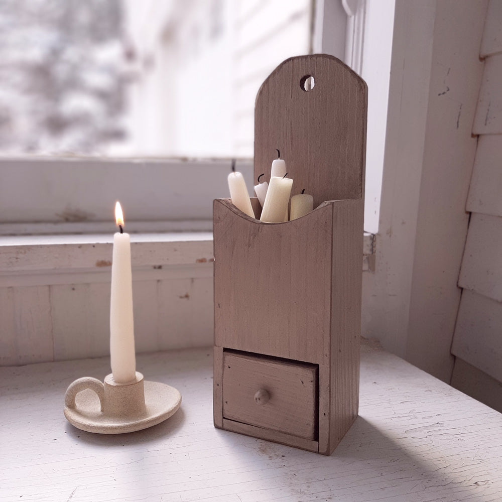 Wood Candle Box with Drawer
